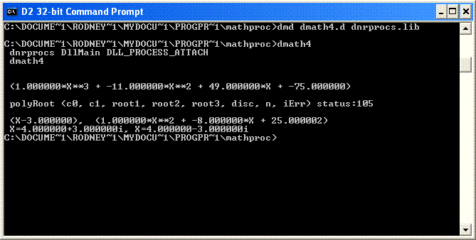demonstrating dnrprocs polynominal root finding