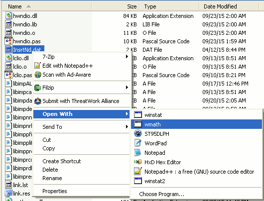 Windows Explorer right click file open with