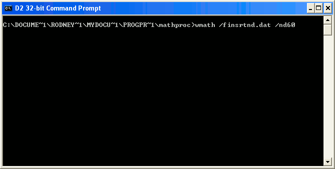 D2 32-bit Command Prompt passing arguments