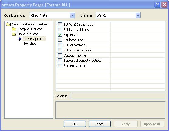 Plato3 Property Pages, Linker Options